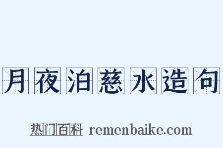 月夜泊慈水造句是什么意思的图片
